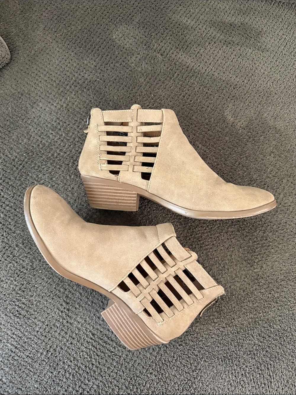 Women's Cutout Ankle Booties in Taupe